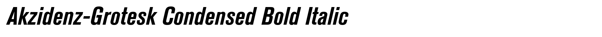 Akzidenz-Grotesk Condensed Bold Italic image